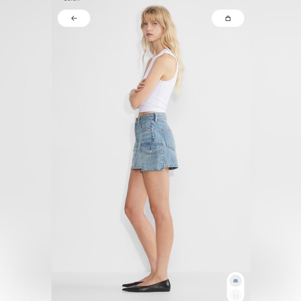 Like New Denim‎ Forum 90’s Mid-Rise Cargo Mini Skirt - Picture 3 of 7